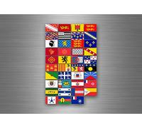 Akachafactory Planche Autocollant Sticker Etiquette Drapeaux Region Province Etats France