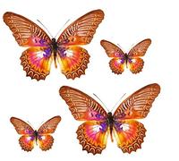 Akachafactory Set 4X Autocollant Sticker Voiture Moto Deco Papillon Brun Marron Violet