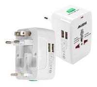 Adaptateur de voyage universel AKASHI ALTWP 200 WH 2 ports USB-C USB-A 2,4 A Blanc