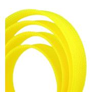 AKDJGFP Tube en Maille TresséE Gaine tressée isolée, Manchon de Fil de câble Extensible serré de 2mm à 50mm, Tube de Gaine en Maille tressée en Nylon Ignifuge(Yellow,4MM_10 Meters)