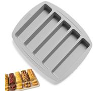 AKENZ Moule 5 Cakes Long Silicone - Compatible Cake Factory Infinity XXL | Mini moule multiple renforcé en silicone platinum sans BPA pour pâtisserie, gâteau individuel, pâté en croûte, brioche, pain