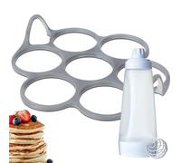 AKENZ - Moule à 7 anneau cercle pancakes blinis oeuf en silicone avec distributeur mélangeur de crepes