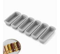 AKENZ Moule Silicone Air Fryer Mini Cake Rectangulaire x6 Cake Factory | 6 empreintes individuelles - Compatible Ninja, Philips, Moulinex & four - Sans BPA -40°C/+230°C - Pain, brioche, gateau