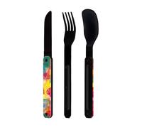 AKINOD 12H34 Set de 3 couverts inox nomades SUNSET finition Black