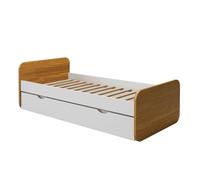 Akiten retail Lit gigogne 90x200 cm Blanc et Noisette