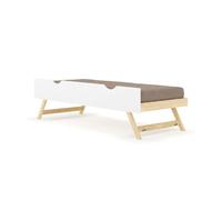 Akiten retail Pack avec sommier gigogne avec façade et Matelas ALEC 70x190 cm Blanc