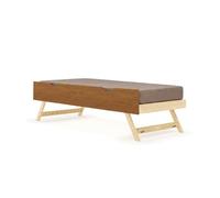 Akiten retail Pack avec sommier gigogne avec façade et Matelas ALEC 90x200 cm Noisette
