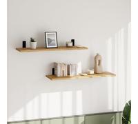 AKKE Étagère Murale - Étagère Flottante - 70 cm - Panneau en Bois et Métal - Loft Breto Chêne Ancien