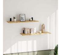 AKKE Étagère Murale - Étagère Flottante - 80 cm - Panneau en Bois et Métal - Loft Breto Bois rétro