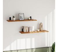 AKKE Étagère Murale - Étagère Flottante - 80 cm - Panneau en Bois et Métal - Loft Breto Chêne Antique