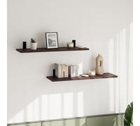 AKKE Étagère Murale - Étagère Flottante - 80 cm - Panneau en Bois et Métal - Loft Breto Wengé