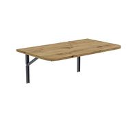 AKKE Table Murale Rabattable avec Coins Arrondis - Table Pliante Gain de Place 18mm - Cuisine Bureau et Chambre d'enfant - Plateau Robuste avec Bordure PVC 2mm 100x40 cm Artisan Dab.