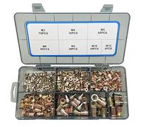 AKKTOL 300 Pièces Écrou de Rivet Acier Carbon, Écrous à Sertir Plaqué Zinc, Éécrous à Rivets Aveugles avec Filetage - M3/M4/M5/M6/M8/M10/M12