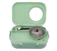 AKLOSIPY Boîte à Déjeuner Thermique en Acier Inoxydable 304 1100 Ml - Boîte Isotherme Double Couche avec Compartiment à 3 Grilles, Bol à Soupe, Baguettes et Cuillère - Récipient de Préparation de