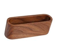 AKLOSIPY Boîte Porte-Cartes de Visite en Bois de Noyer ou de Hêtre - Bureau pour Cartes Standard de 8,9 X 5,1 Cm, Accessoire de Bureau élégant et Variantes Marron, Construction en Bois (noir noyer