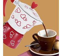 AKLOSIPY En aluminium pour usage domestique et de bureau de première qualité avec L pour un café (grand cœur rouge)