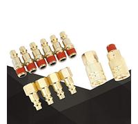 AKLOSIPY Ensemble de Raccords Pneumatiques à Coupleur Rapide 12 Pièces/connecteurs de Tuyau NPT Mâles et Femelles de 4 Pouces, Kit d'adaptateur en Fer plaqué en Laiton pour Outils Pneumatiques,