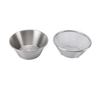 AKLOSIPY Ensemble Passoire et Bol à Mélanger en Acier Inoxydable 304, Passoire Microporeuse pour Laver les Pâtes de Riz Petits Grains, Panier d'égouttage de Fruits et Légumes de Cuisine Portable,