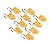 AKLOSIPY Lot de 10 Cadenas de Verrouillage en Nylon de 3 Mm, Serrure Isolée à 4 Trous pour l'isolation énergétique, Corps en Plastique d'ingénierie avec écriture, Serrure LOTO Antidérapante pour la