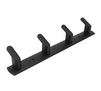 AKLOSIPY Lot de 3 Crochets à Rangée en Aluminium Simple Space - Crochets Muraux Mats pour Cuisine, Salle de Bain, Armoire, Porte-manteau, sans Colle Nécessaire (4)