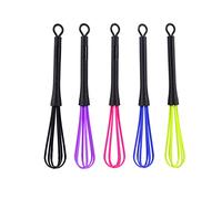 AKLOSIPY Lot de 5 Fouets en Plastique pour Salon de Coiffure, Coiffure, Crème de Teinture, Outil de Mélange de Ballons de Cuisine - Fouets à Code Couleur pour Teintures Capillaires, Sauces, œufs et