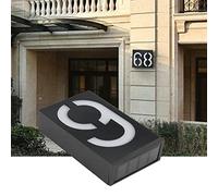 AKLOSIPY N766 Lampe d'adresse à énergie Solaire Numéro 3, Grande LED, Numéro de Maison pour Porte Extérieure, Mur de Porte, éclairage de Plaque de Numérique pour Villa, Magasin, Hôtel, Installation