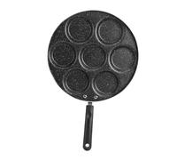 AKLOSIPY Poêle à Frire Antiadhésive à 7 Trous, Poêle à œufs au Plat en Aluminium avec Poignée Chauffante, Machine à Hamburgers et à Crêpes Multifonction pour Cuisine Domestique, Hôtel, Restaurant