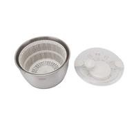 AKLOSIPY Salade en Acier Inoxydable - Séchoir Manuel de Grande capacité, Légumes et Fruits, Panier de Vidange Double Couche pour un Lavage et un Séchage efficaces.
