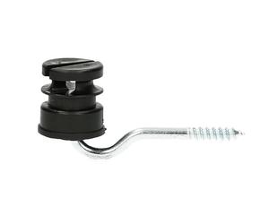 AKO Isolateur à fente - 25 pcs., noir 5,3mm - avec filetage en bois - résistant aux UV