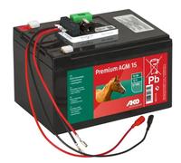 AKO Kit complet Premium AGM 15 Ah idéal pour électrificateurs à pile 9 V