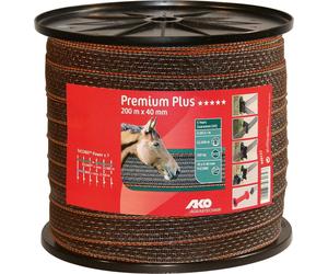 AKO Weidezaunband Premium Plus braun/orange, 200 m Länge, 40 mm breit