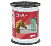 AKO Weidezaunband TopLine weiß/petrol, 200 m Länge, 20 mm breit