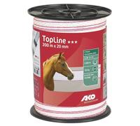 AKO Weidezaunband TopLine weiß/rot, 200 m Länge, 20 mm breit