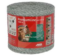 AKO Weidezaunlitze PremiumLine 1000 m weiß/grün, dicke PE-Fäden