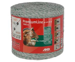 AKO Weidezaunlitze PremiumLine 1000 m weiß/grün, dicke PE-Fäden