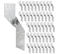 AKOLAFE 32PCS Équerre Renvoyée Connecteur Charpente 40x140mm Ancrage pour Chevron en Fer Galvanise 1.2mm Epaisseur Ancrage Poutre Support pour Poutre Bois Resistant (16 Gauche et 16 Droite)