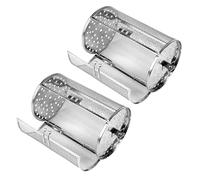 AKOOSY 2 Pcs Cages de Torréfaction Rotatives en Acier Inoxydable Argenté Cuisine et Restaurant Chauffage Uniforme et Design Rotatif pour Noix et Aliments