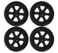 AKOOSY 4 Pièces Roues de Remplacement pour Chariot de Courses en Plastique Noir, Fonctionnement Fluide et Stable, Adaptées aux Caddies de Supermarché et Paniers à Provisions
