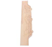 AKOOSY Applique en Bois Sculpté pour Meubles, Panneau Décoratif 40x9 CM | Relief Floral 3d, Style Européen Élégant, pour Portes D’armoires et Façades de Tiroirs, Finition Marron