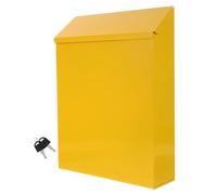 AKOOSY Boîte aux Lettres Décorative en Fer Jaune Style Européen, Boîte à Suggestions Créative et Fonctionnelle pour Courrier et Messages, Design Unique et Pratique