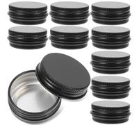 AKOOSY Boîte Métallique Ronde 15ml en Aluminium Lot de 24 Pièces | Bougies DIY et Rangement de Bureau, Design Simple Noir, Usage Polyvalent