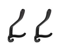 AKOOSY Crochets Muraux 3 Crochets en Aluminium Spatial Noir Lot de 2 pour Suspendre Écharpes et Chapeaux, Design Rétro, pour Décoration Intérieure et Placard