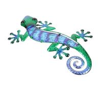 AKOOSY Décoration Murale Gecko en Fer Légère et Élégante pour Jardin et Mur Extérieur, Ornement Animalier Charmant Peinture Colorée pour Balcon ou Fenêtre