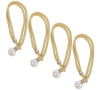 AKOOSY Embrasses de Rideaux Tressées Main en Fibre Chimique avec Décoration Perle Artificielle, Lot de 2 Paires, Fonction Décorative et Double Usage pour Chambre et Bureau