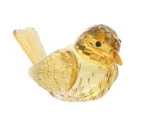 AKOOSY Figurine Oiseau Cristal Jaune Reflets Arc-en-Ciel, Décoration D'oiseau Mignon pour Bureau, Sculpture Animalière Moderne et Presse-Papier Original pour Table