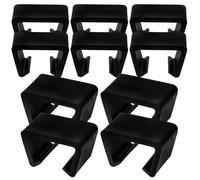 AKOOSY Lot de 10 Clips en PP pour Meubles de Patio en Rotin Noir, Fixations pour Canapés d'angle et Fauteuils, Empêchent Le Déplacement, Adaptés aux Pieds de Chaise de 4,7 à 5,1cm, Usage