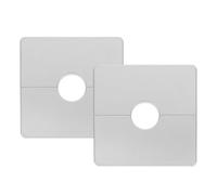 AKOOSY Lot de 2 Caches Décoratifs Carrés en Abs Argenté, Autocollants, Design Moderne et Résistant pour Couvrir Trous de Tuyaux la Cuisine et Salle de Bain