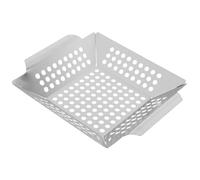 AKOOSY Panier Carré en Acier Inoxydable pour Barbecue Extérieur Bords Relevés, Accessoire Polyvalent pour Griller Poissons, Légumes et Viandes