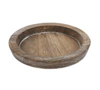 AKOOSY Plateau Rond en Bois Rustique de 20cm, Support pour Bougie Pilier Stabilité Renforcée, Facile à Nettoyer, pour Centre de Table et Décoration Cuisine