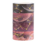 AKOOSY Ruban décoratif Washi adhésif 1 boîte 4 pièces 5 m rouleau pour décoration de papeterie et DIY en papier marron